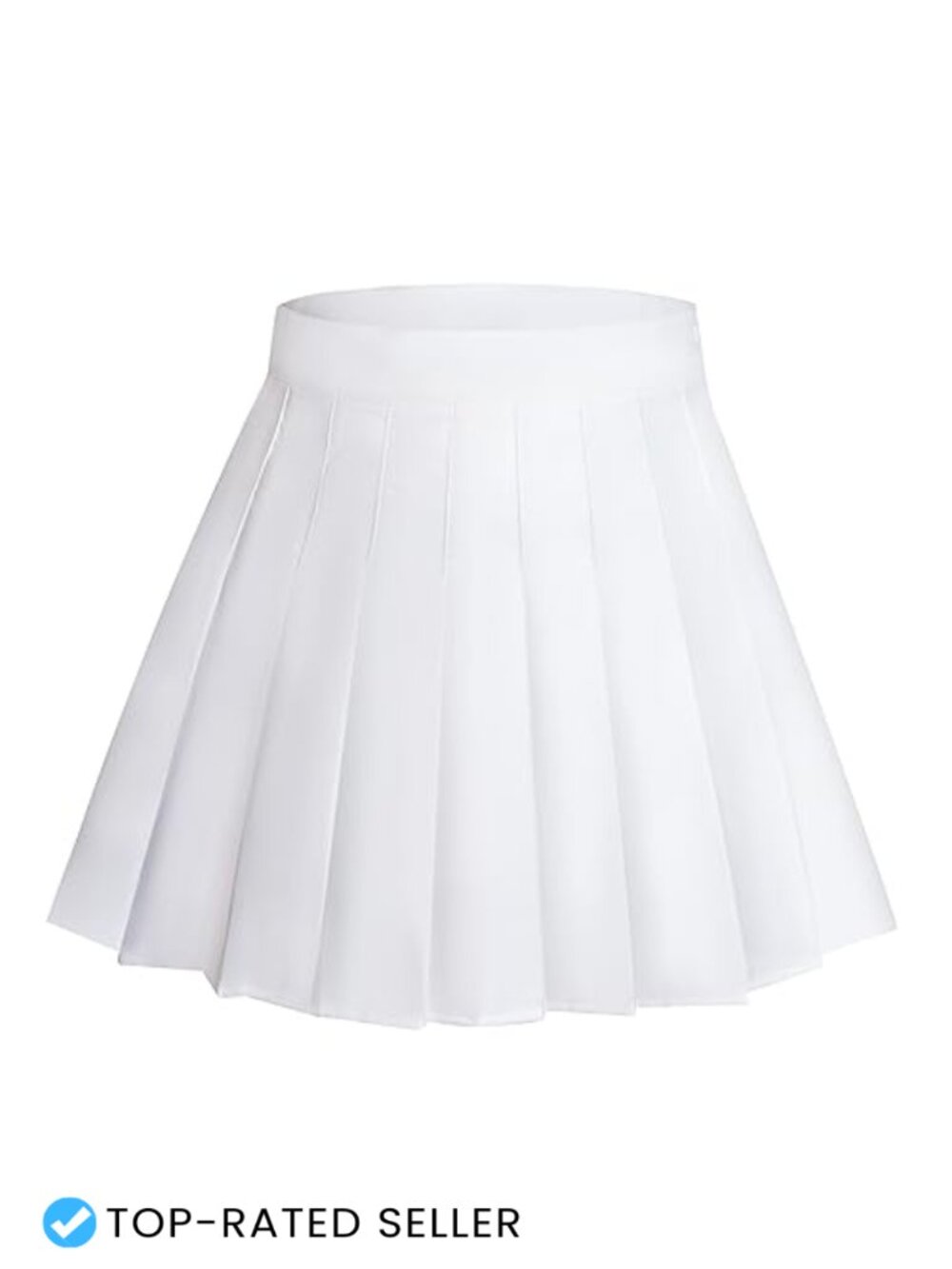 High Waisted Pleated A-Line Mini Skirt with Lined Shorts